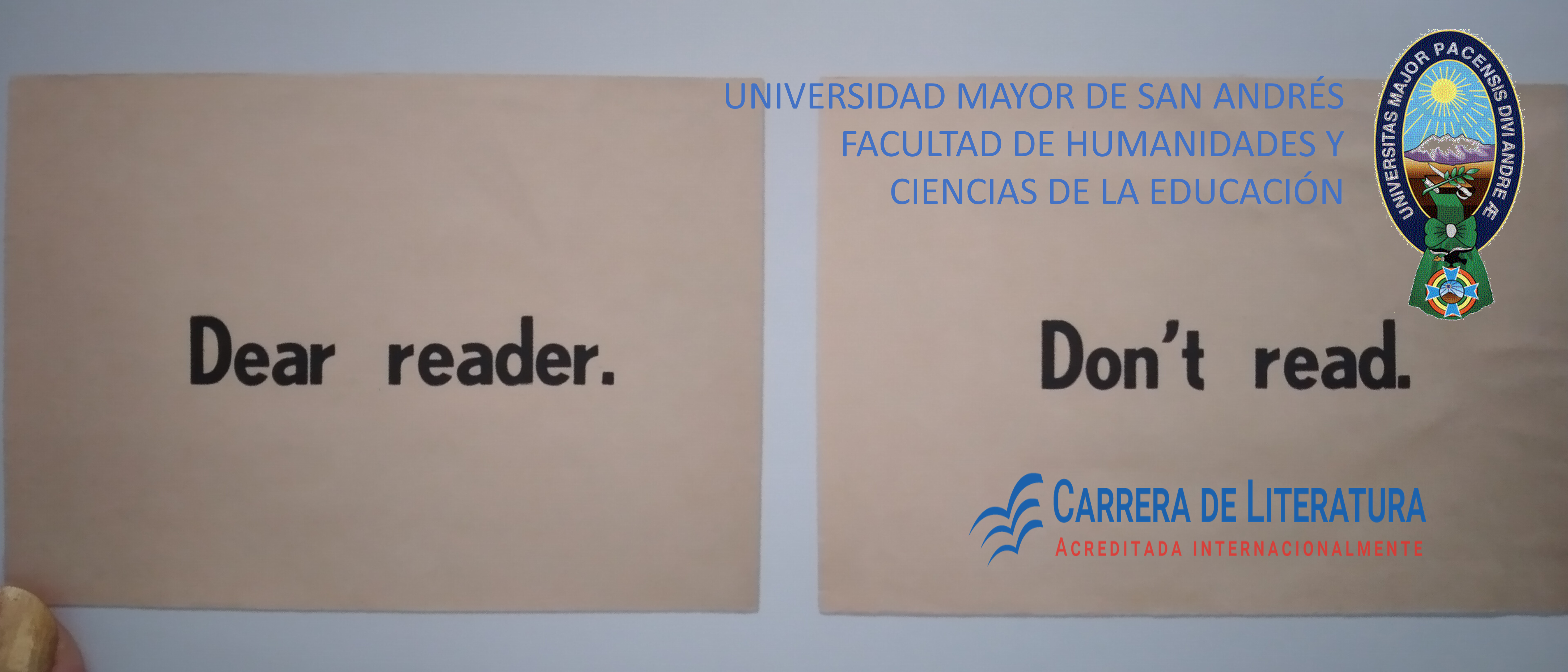 Plataforma virtual de la Carrera de Literatura de la Universidad Mayor de San Andrés